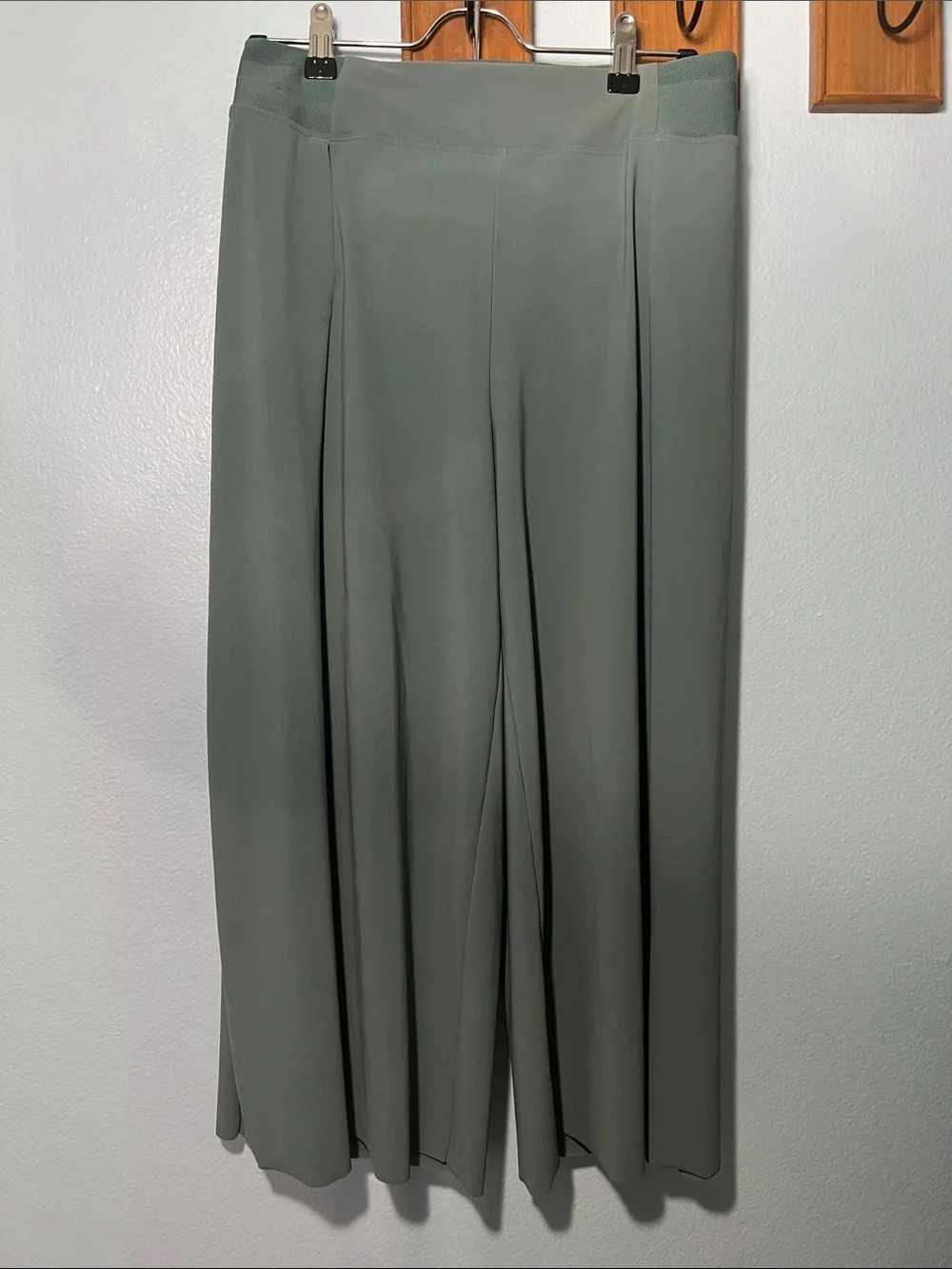 Athleta Cosmic Wrap Pant Sage Green High-Waist Wide Leg